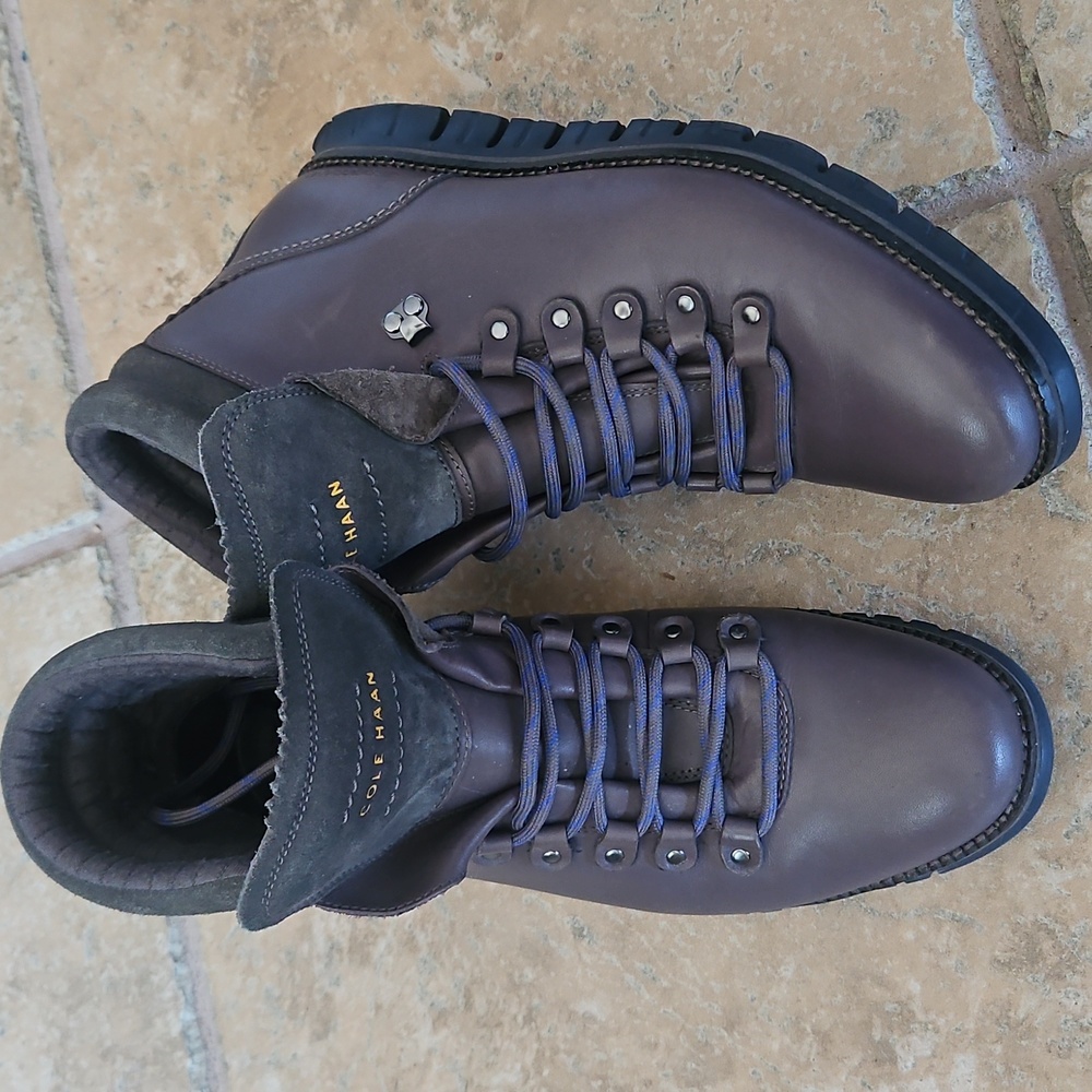 Cole Haan Men's ZeroGrand Waterproof Gray Leather Boots Size 9